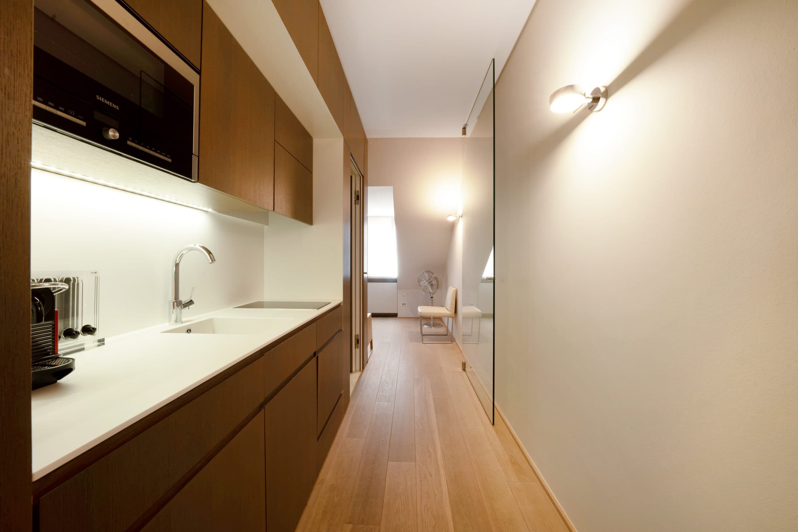 Detail of bedroom furnishings.