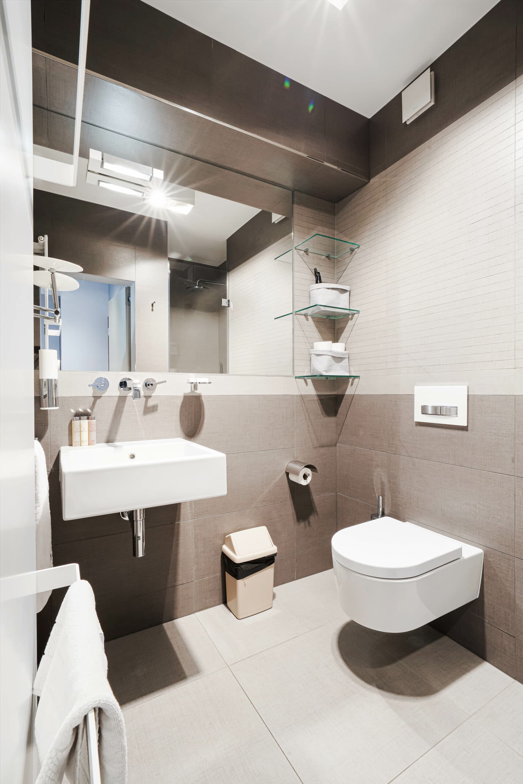 La salle de bains, avec douche.